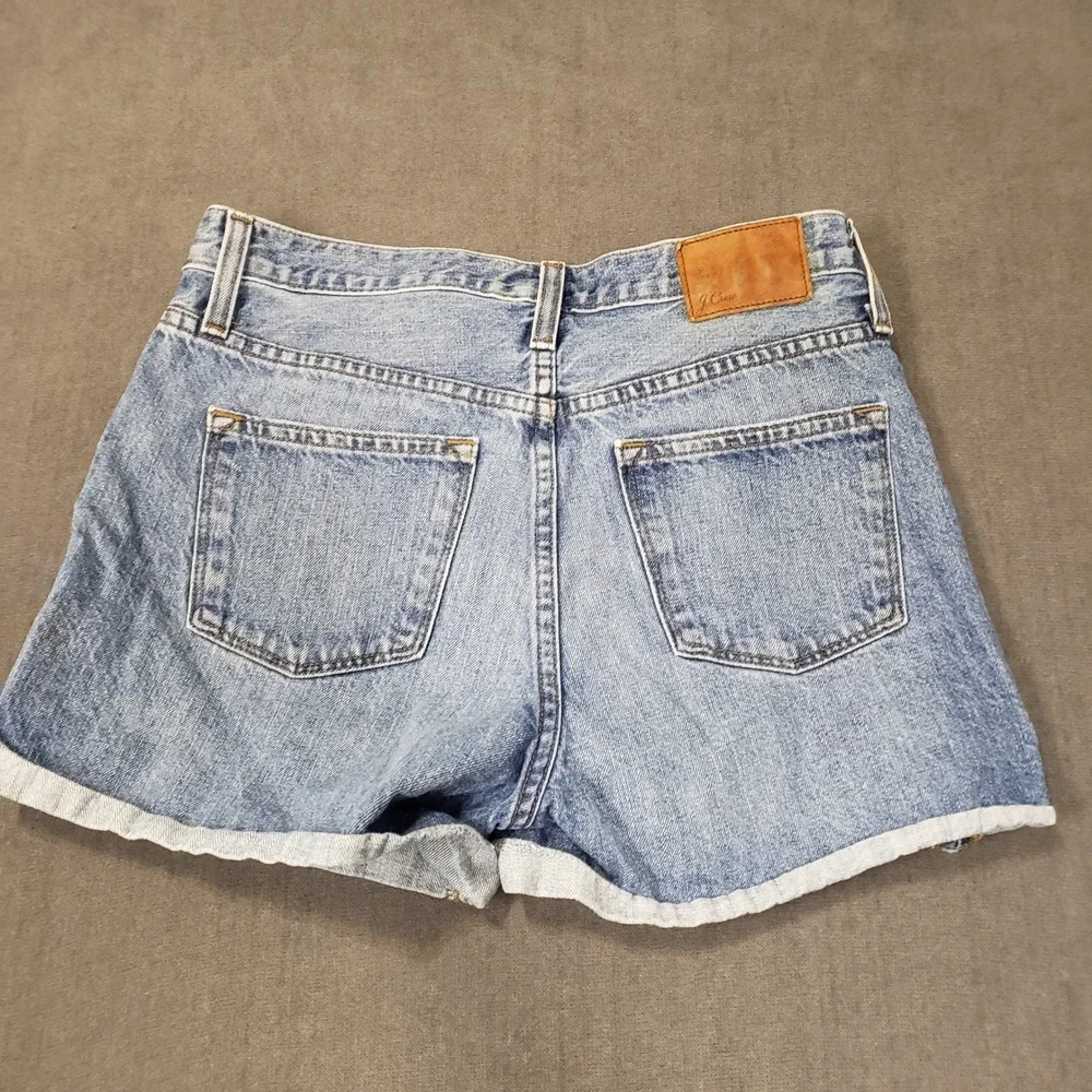 J.Crew‎ Denim Shorts Womens 26 Blue High Rise Cuffed 100% Cotton E5862